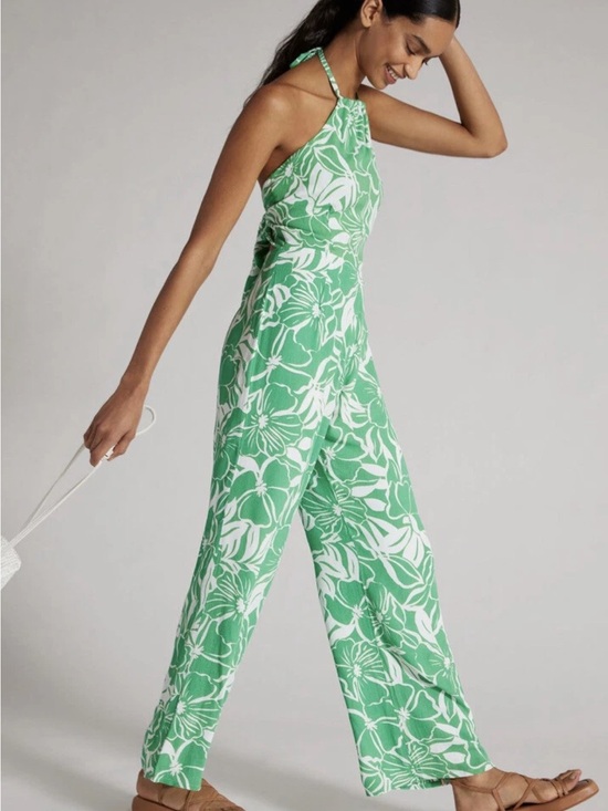 Anthropologie Pants - NWT Faithfull the Brand Green Floral Print Tie-Back Jumpsuit women's L